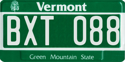 VT license plate BXT088