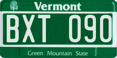 VT license plate BXT090