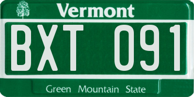 VT license plate BXT091