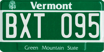 VT license plate BXT095