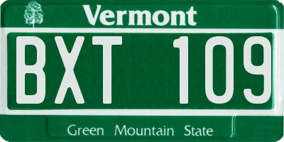VT license plate BXT109