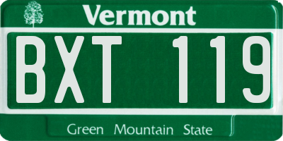 VT license plate BXT119