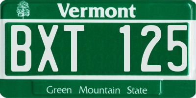 VT license plate BXT125