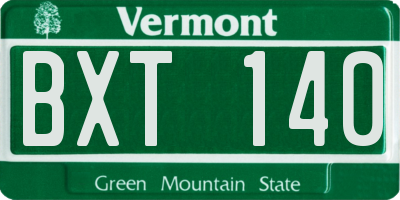 VT license plate BXT140