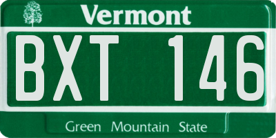 VT license plate BXT146
