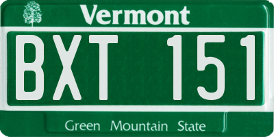VT license plate BXT151