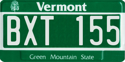VT license plate BXT155