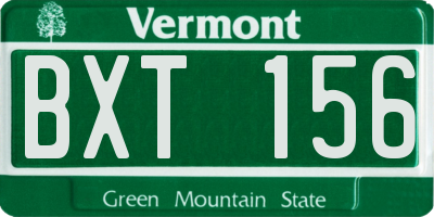 VT license plate BXT156