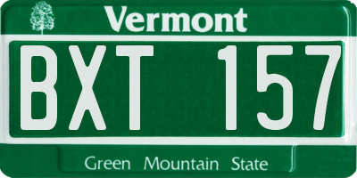 VT license plate BXT157