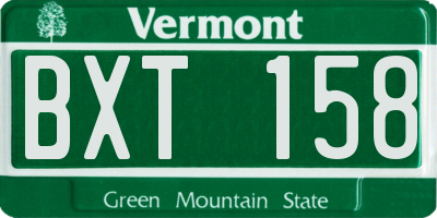 VT license plate BXT158