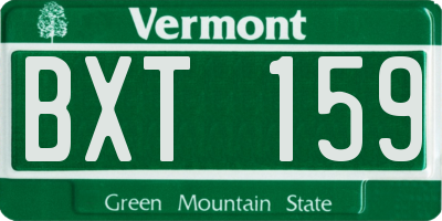 VT license plate BXT159