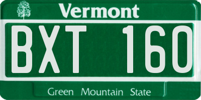 VT license plate BXT160