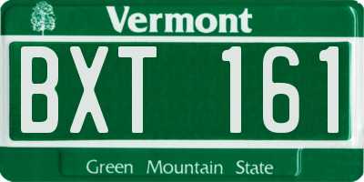 VT license plate BXT161