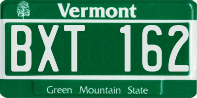 VT license plate BXT162