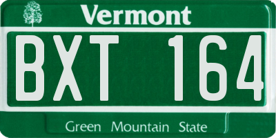VT license plate BXT164