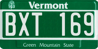 VT license plate BXT169