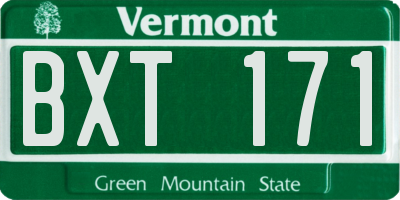 VT license plate BXT171