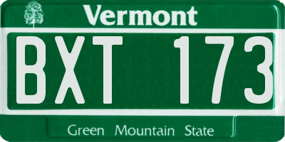 VT license plate BXT173