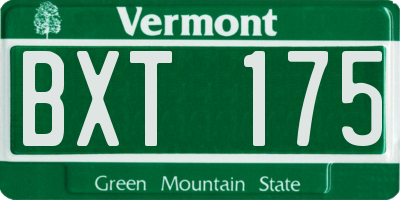 VT license plate BXT175