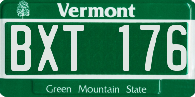VT license plate BXT176
