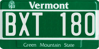 VT license plate BXT180