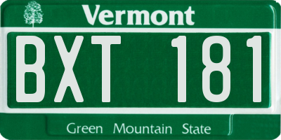 VT license plate BXT181