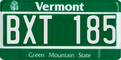 VT license plate BXT185