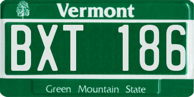 VT license plate BXT186