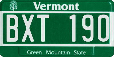 VT license plate BXT190