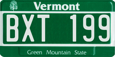 VT license plate BXT199