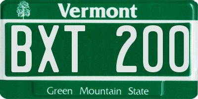 VT license plate BXT200