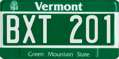 VT license plate BXT201