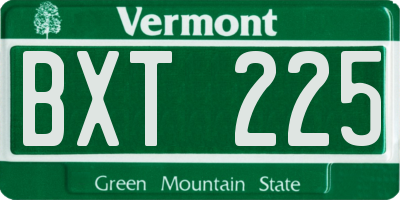 VT license plate BXT225