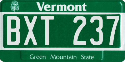 VT license plate BXT237