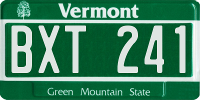 VT license plate BXT241