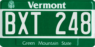 VT license plate BXT248