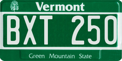 VT license plate BXT250