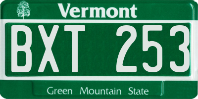 VT license plate BXT253