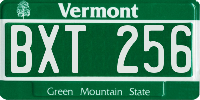 VT license plate BXT256