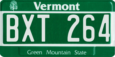 VT license plate BXT264