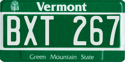 VT license plate BXT267