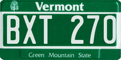 VT license plate BXT270