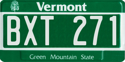 VT license plate BXT271