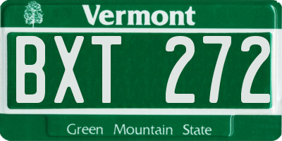 VT license plate BXT272
