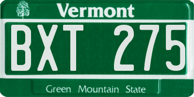 VT license plate BXT275