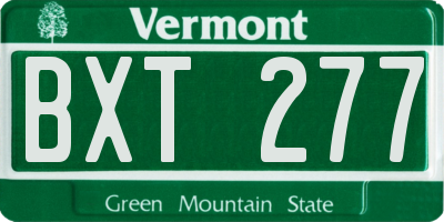VT license plate BXT277