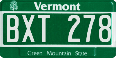VT license plate BXT278