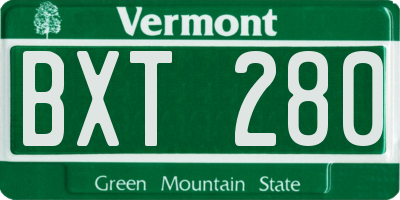 VT license plate BXT280