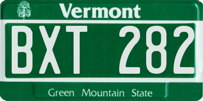 VT license plate BXT282