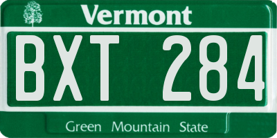 VT license plate BXT284